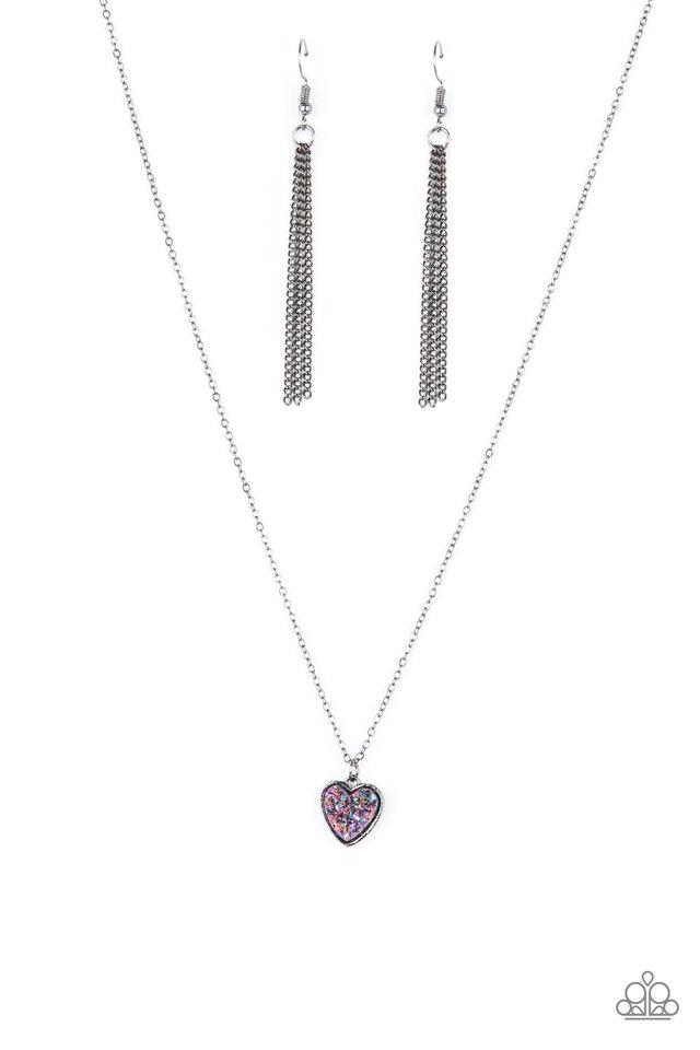 Pitter-Patter, Goes My Heart Purple Paparazzi Necklace