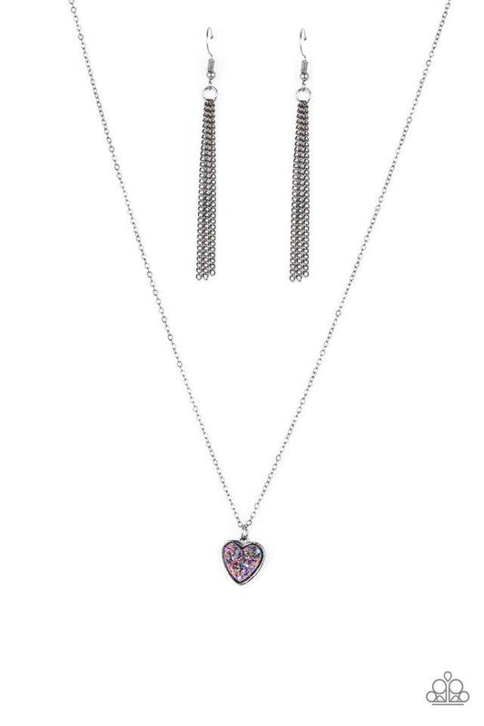 Pitter-Patter, Goes My Heart Purple Paparazzi Necklace
