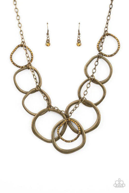 Dizzy With Desire Brass Paparazzi Necklace