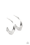 Modern Meltdown - Silver Paparazzi Hoop Earrings