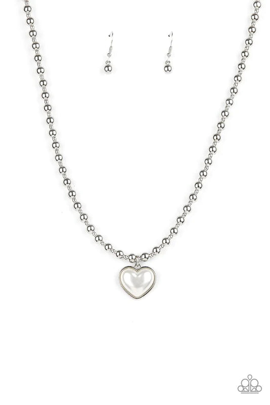 Heart Full of Fancy White Paparazzi Necklace