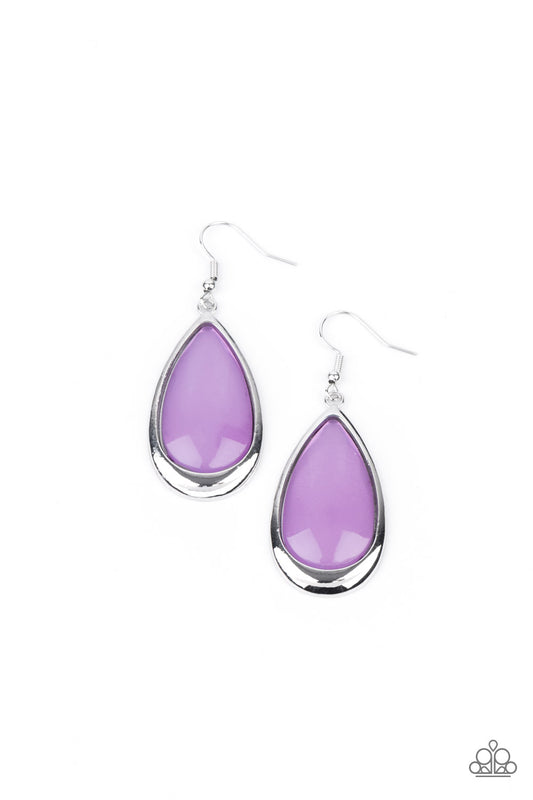 A World To SEER - Purple Paparazzi Earrings