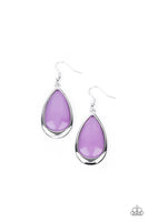 A World To SEER - Purple Paparazzi Earrings