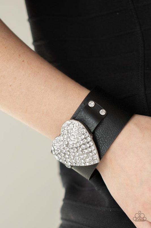 Flauntable Flirt - Black Urban Paparazzi Bracelet