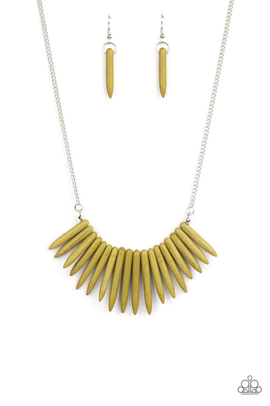 Exotic Edge - Green Paparazzi Necklace