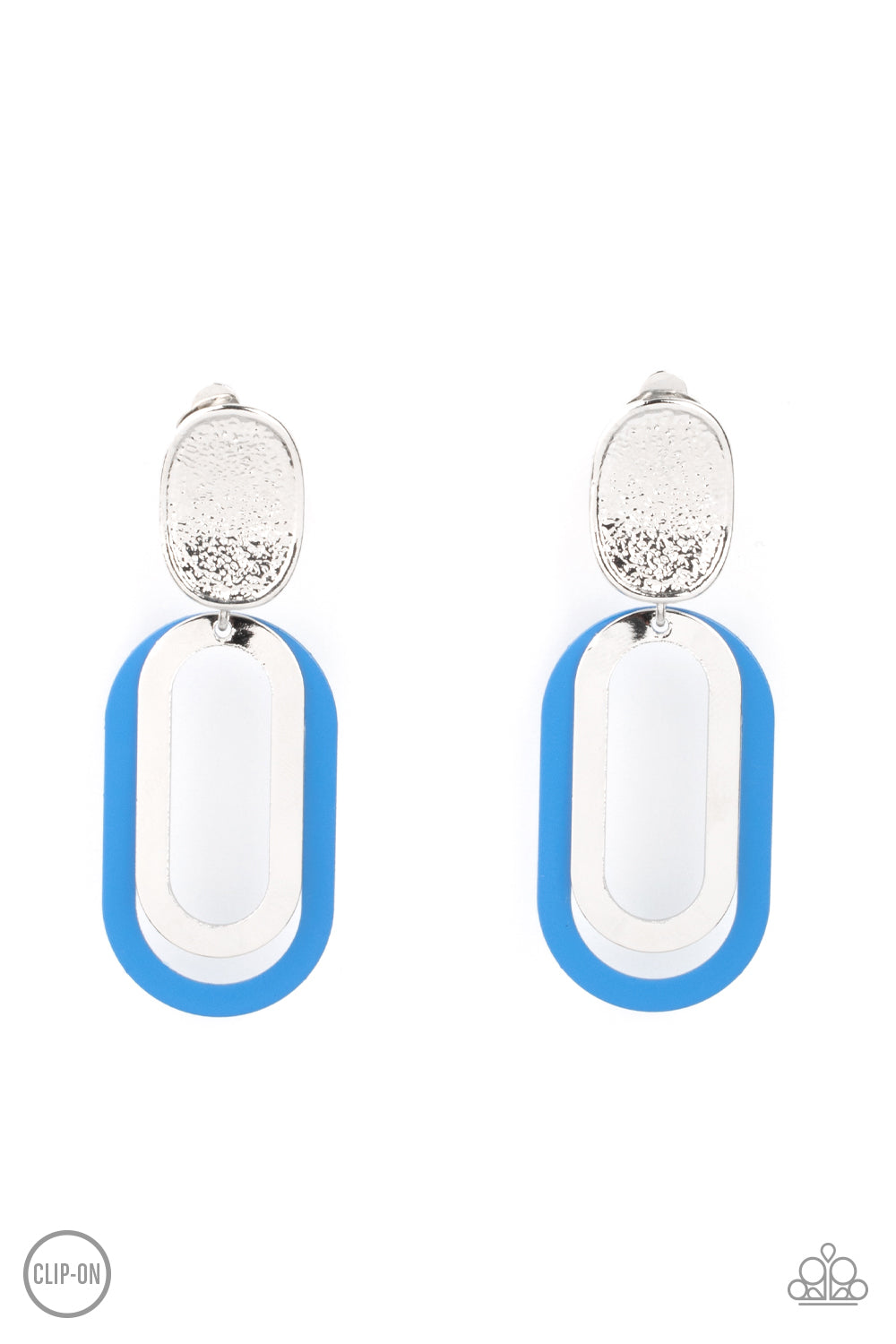 Melrose Mystery - Blue Paparazzi Clip on Earrings
