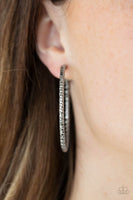 Subtly Sassy - Silver Paparazzi Clip-On Hoop Earrings
