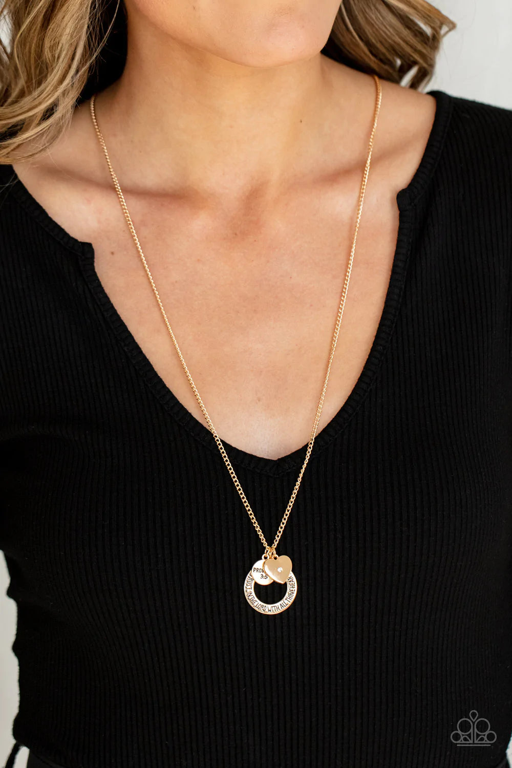 Full Of Faith - Gold Paparazzi Necklace