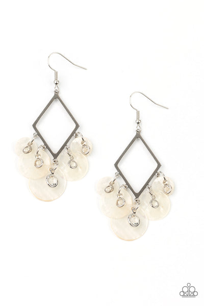 Pomp And Circumstance - White Paparazzi Earrings