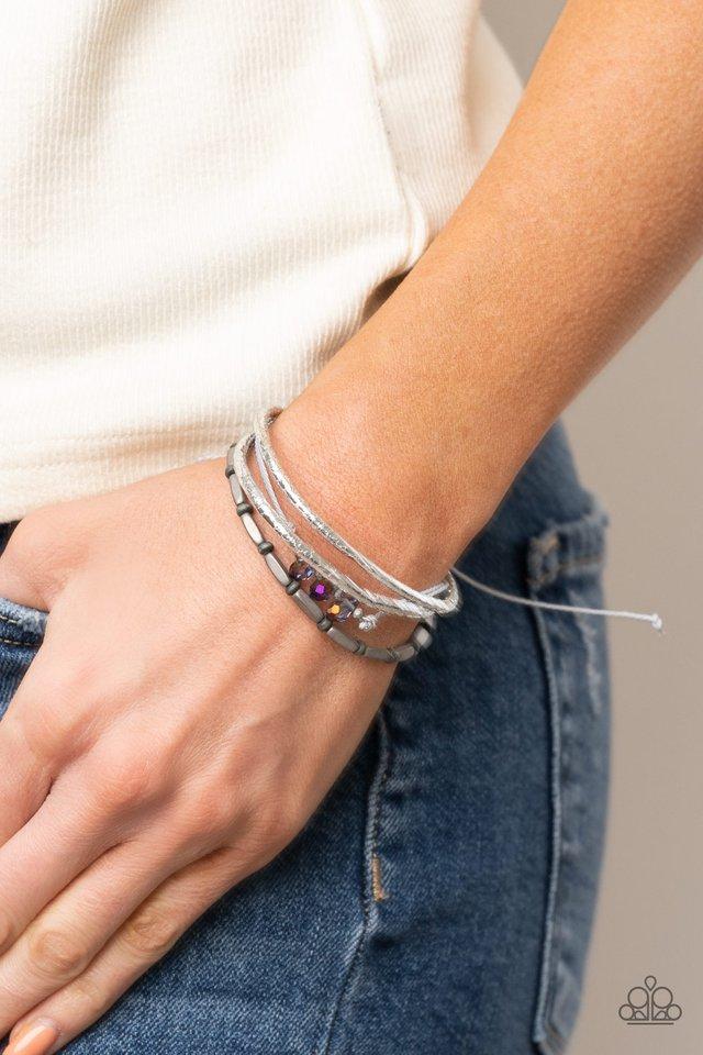 Holographic Hike Silver Paparazzi Urban Bracelet