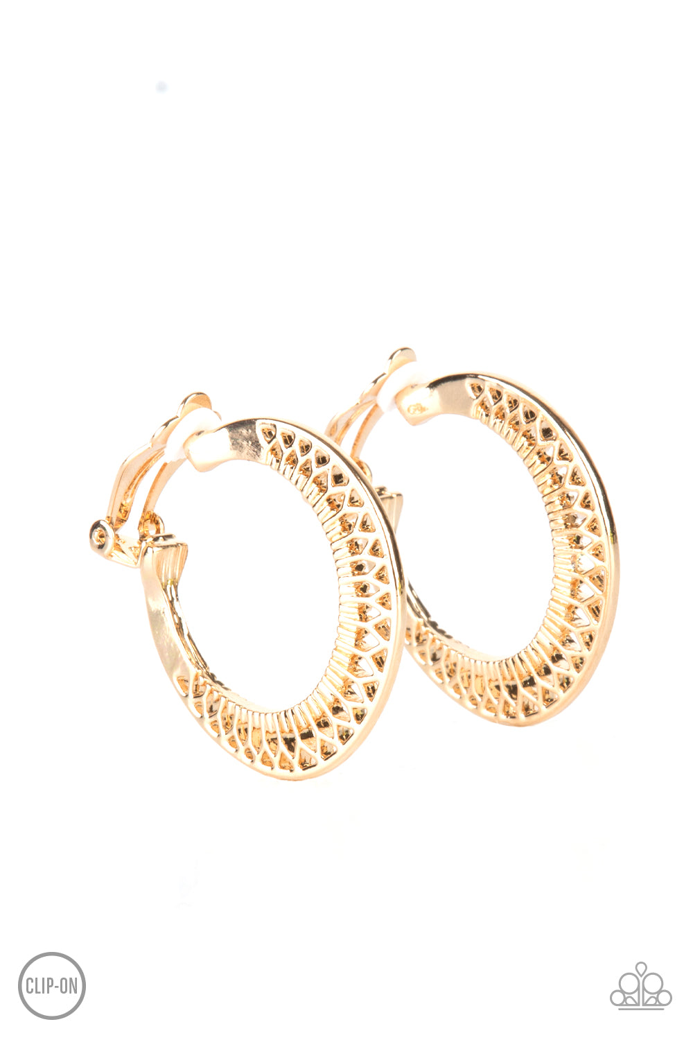 Moon Child Charisma - Gold Paparazzi Hoop Clip-On Earrings