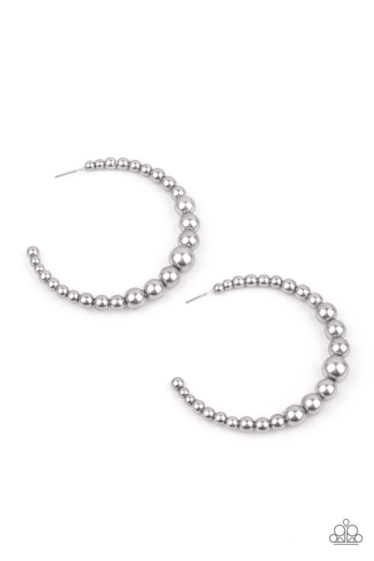 Glamour Graduate - Silver Paparazzi Earrin