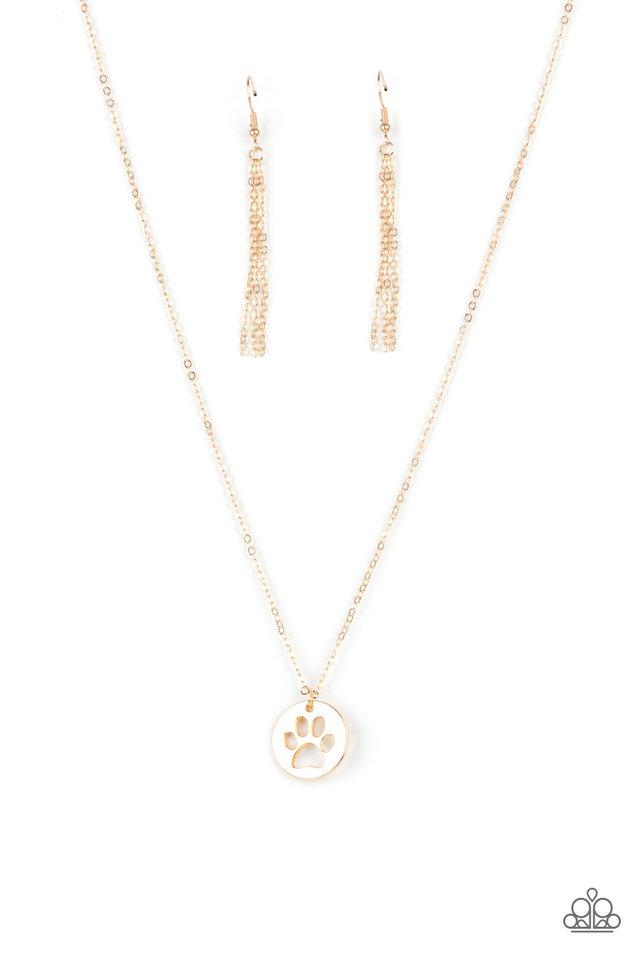 Think PAW-sitive Gold Paparazzi Necklace