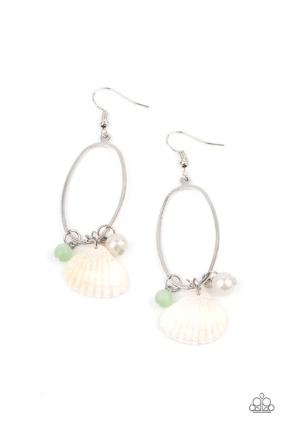 This Too SHELL Pass - Green Paparazzi Earrings