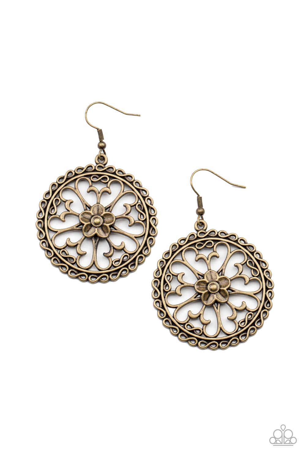 Floral Fortunes - Brass Paparazzi Earrings