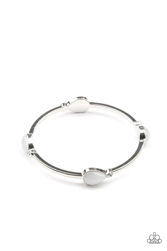 Dewdrop Dancing White Paparazzi Bracelet