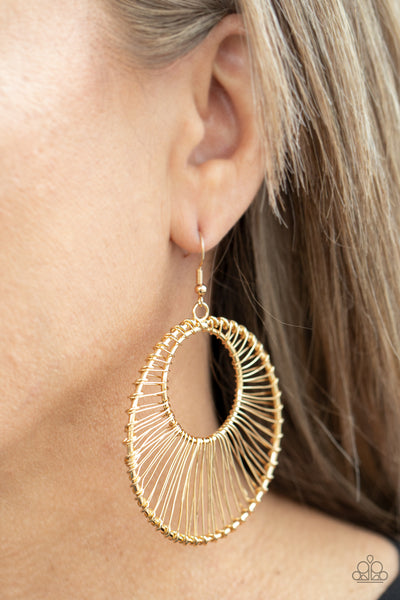 Artisan Applique - Gold Paparazzi Earrings