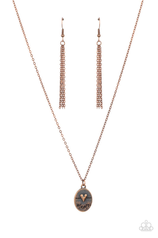 They Call Me Mama - Copper Paparazzi Necklace