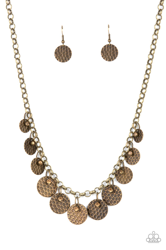 Delightfully Dappled - Brass Paparazzi Necklace