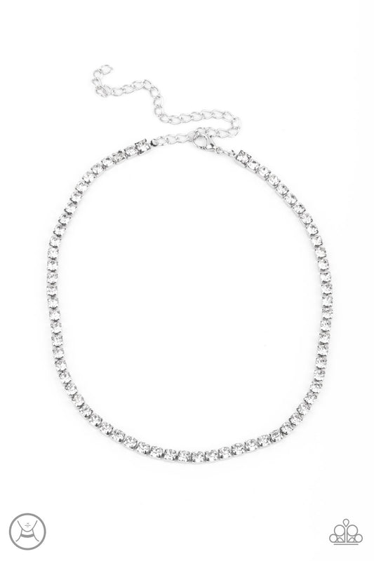 Starlight Radiance - White Paparazzi Choker Necklace