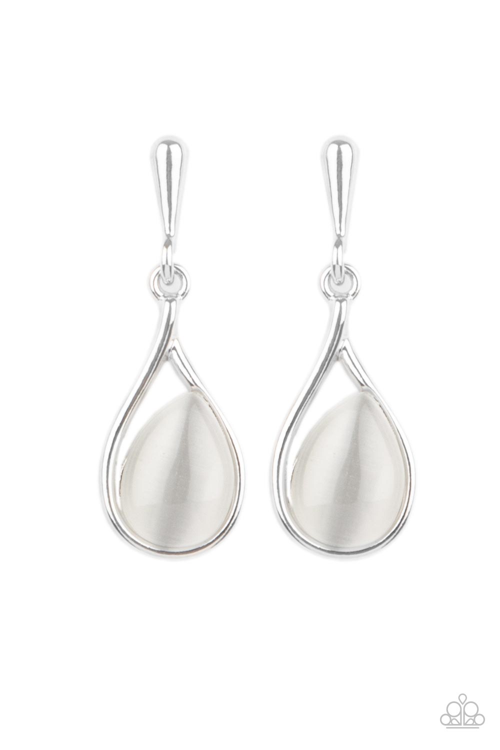 Pampered Glow Up - White Paparazzi Earrings