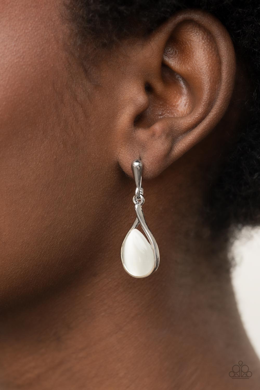 Pampered Glow Up - White Paparazzi Earrings