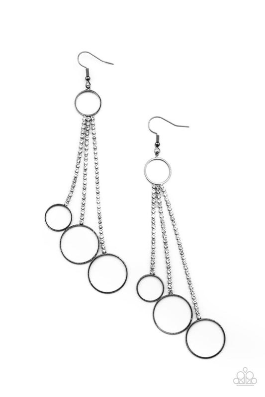 Demurely Dazzling - Black Paparazzi Earrings