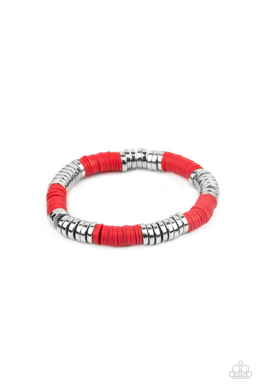 Stacked In Your Favor - Red Paparazzi Bracelet