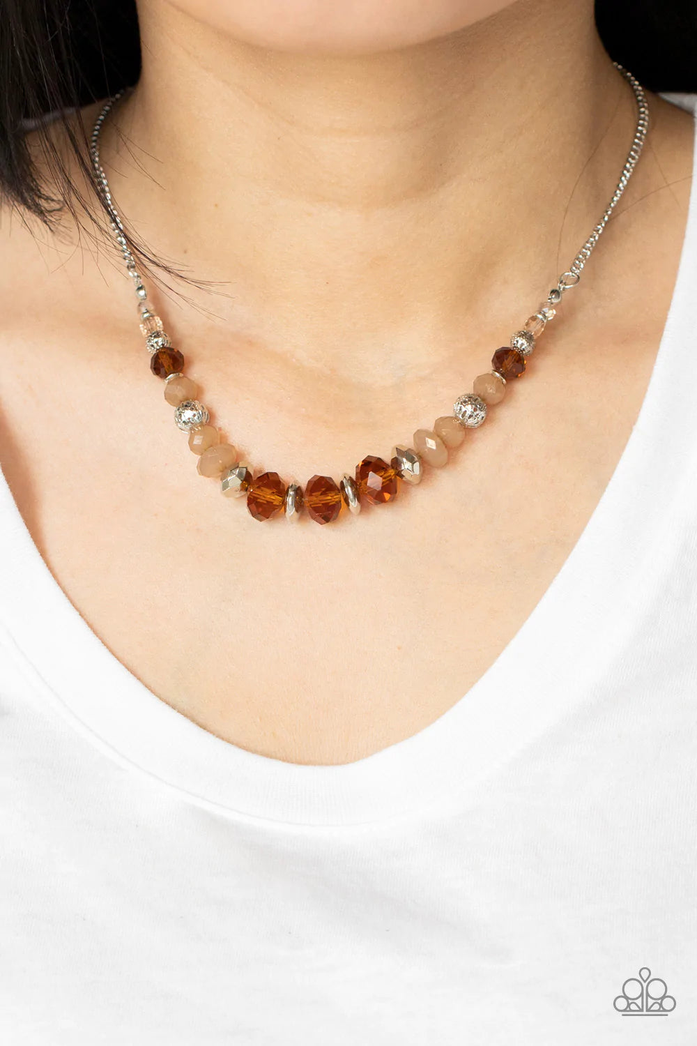 Turn Up The Tea Lights Brown Paparazzi Necklace