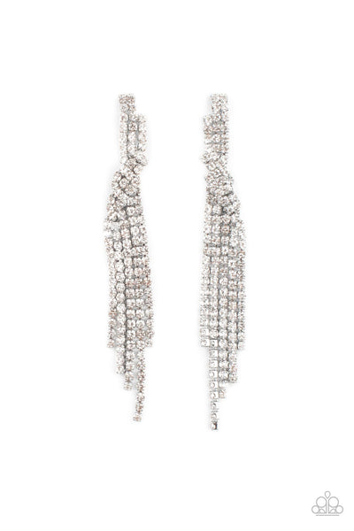 Cosmic Candescence - White Paparazzi Earrings