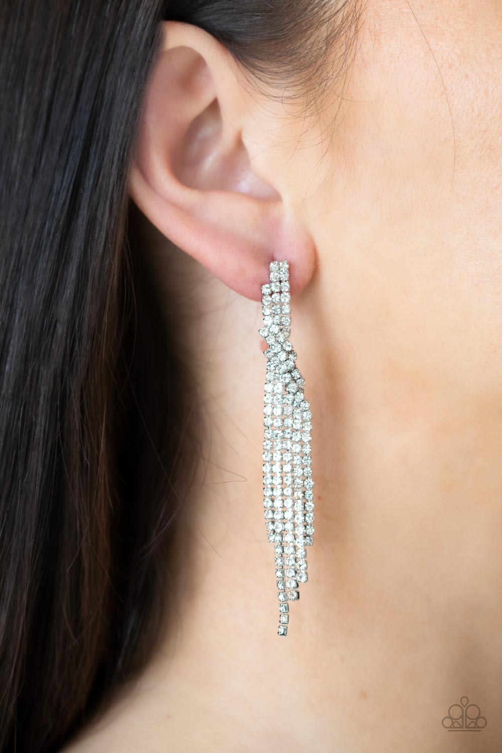 Cosmic Candescence - White Paparazzi Earrings