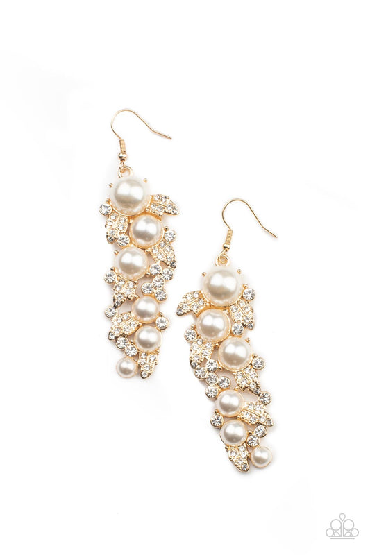 The Party Has Arrived - Gold Paparazzi Earrings