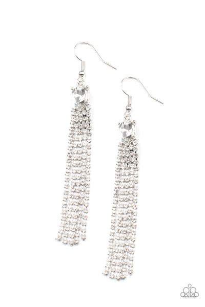 Drop-Dead Dainty - White Paparazzi Earrings