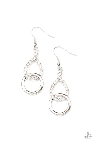 Red Carpet Couture - White Paparazzi Earrings