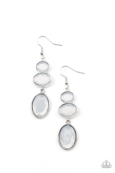 Tiers Of Tranquility White Paparazzi Earrings jemtastic jewelry