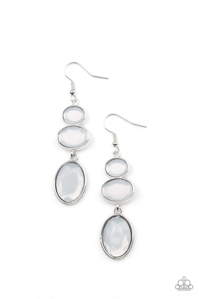 Tiers Of Tranquility - White Paparazzi Earrings