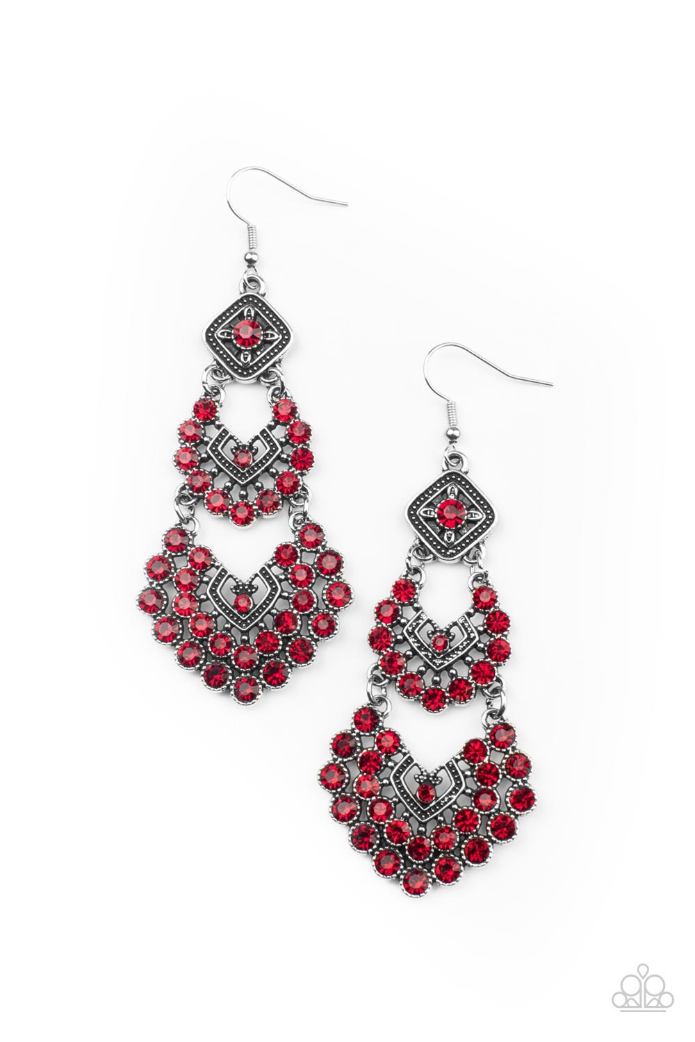 All For The GLAM - Red Paparazzi Earrings