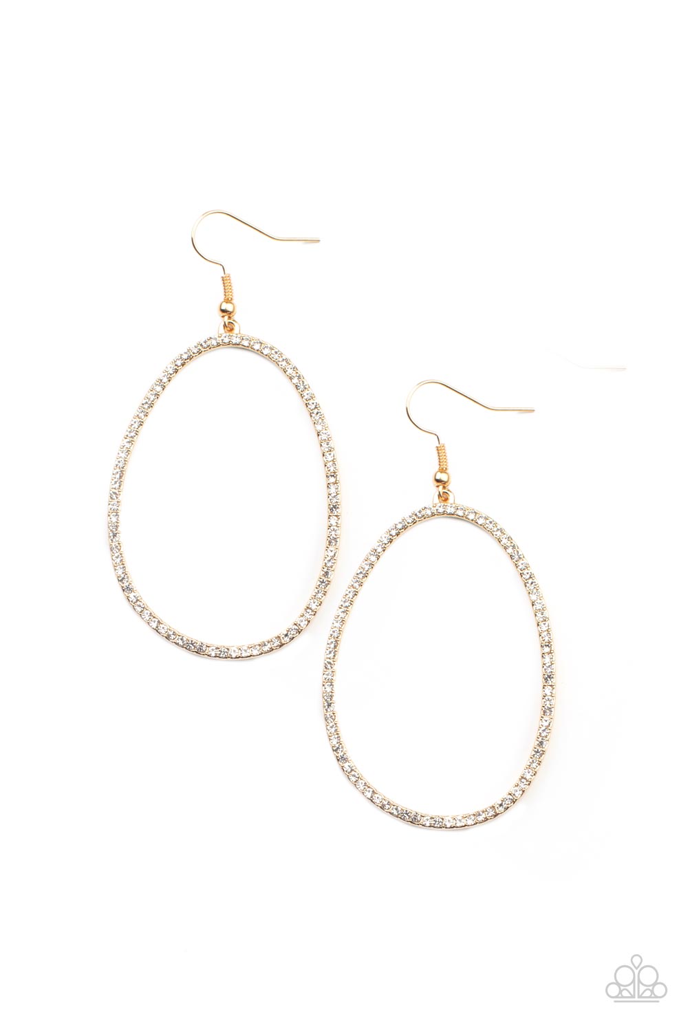 OVAL-ruled! - Gold Paparazzi Earrings