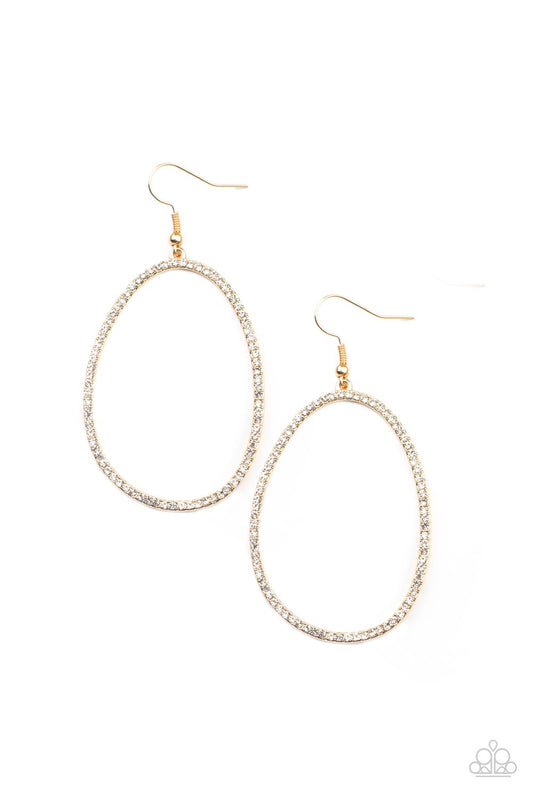 OVAL-ruled! - Gold Paparazzi Earrings