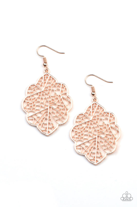 Meadow Mosaic - Rose Gold Paparazzi Earrings