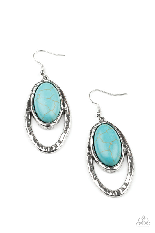 Pasture Paradise - Blue Paparazzi Earrings