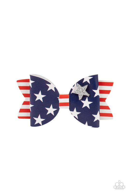Red, White, and Bows - Multi Paparazzi Hair Clip