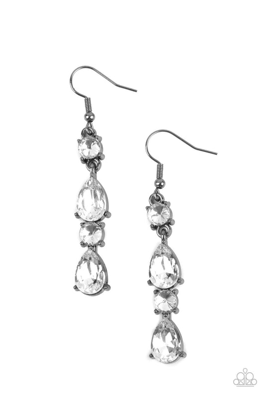 Raise Your Glass to Glamorous Black Paparazzi Earrings