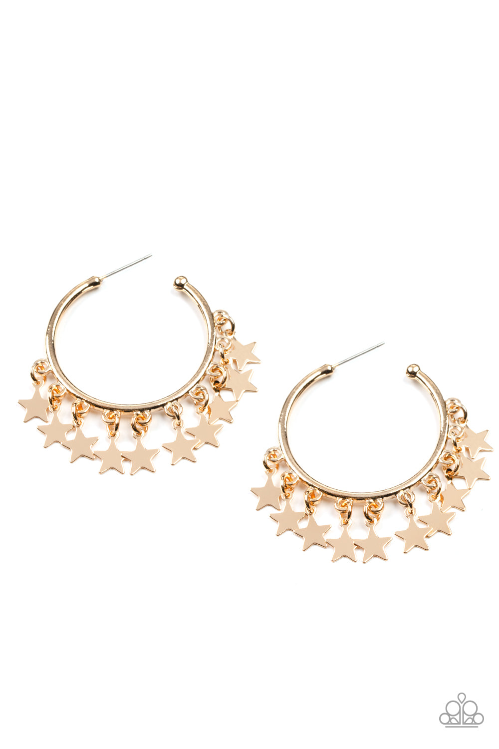 Happy Independence Day - Gold Paparazzi Earrings