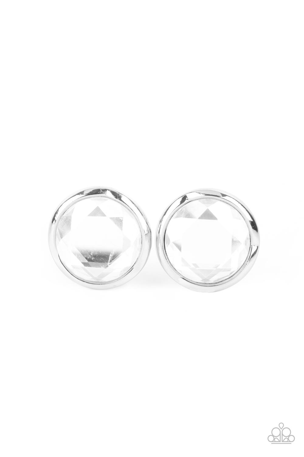 Double-Take Twinkle - White Paparazzi Earrings