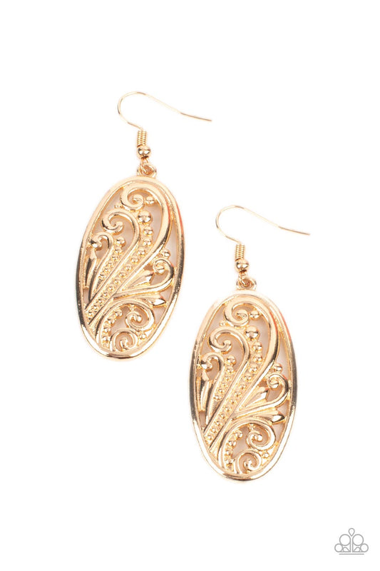 High Tide Terrace - Gold Paparazzi Earrings