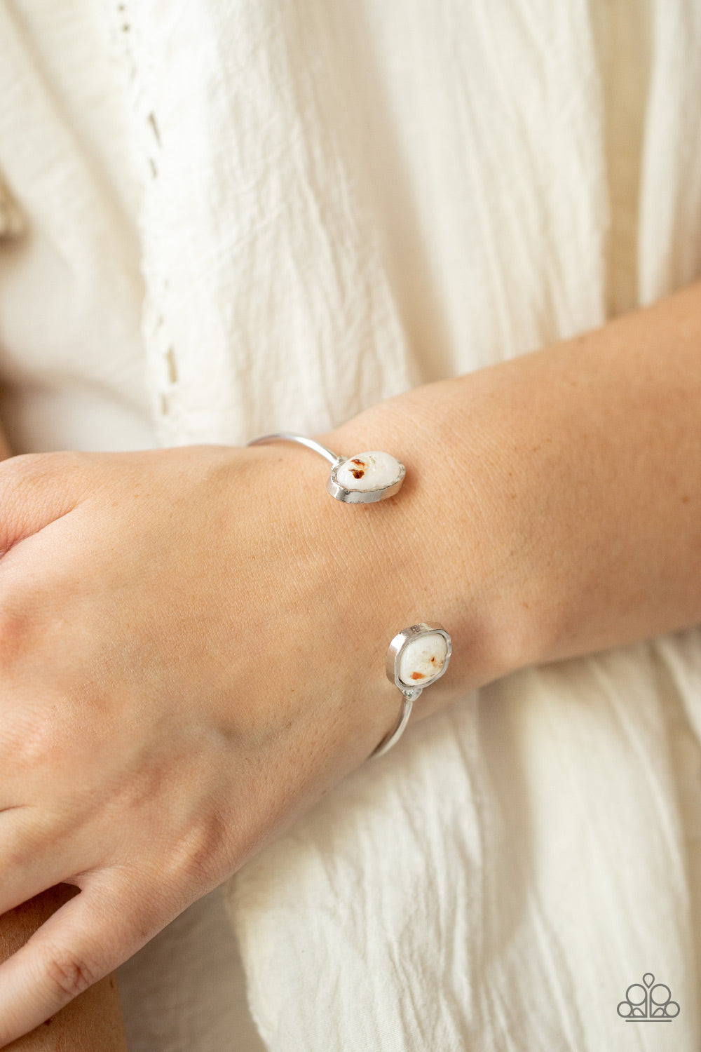 Dont BEAD Jealous - White Paparazzi Bracelet