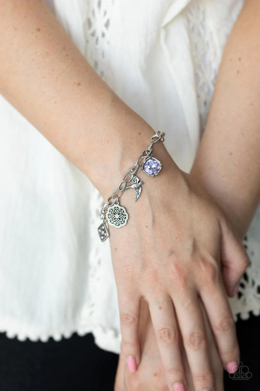 Fancifully Flighty Purple Paparazzi Bracelet