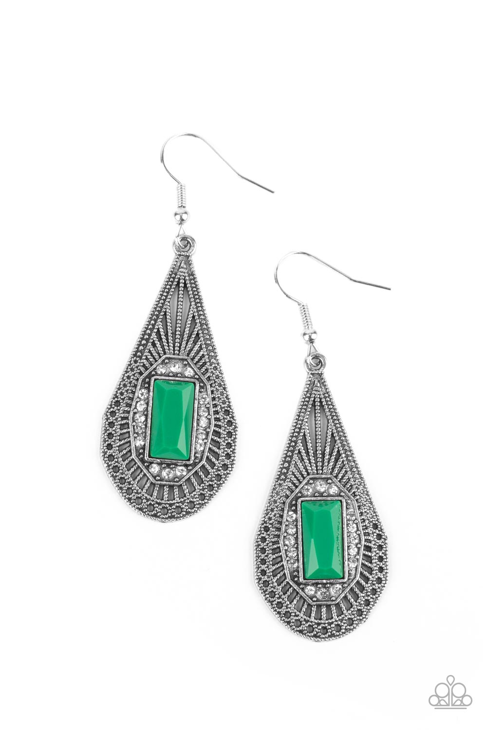 Deco Dreaming - Green Paparazzi Earrings