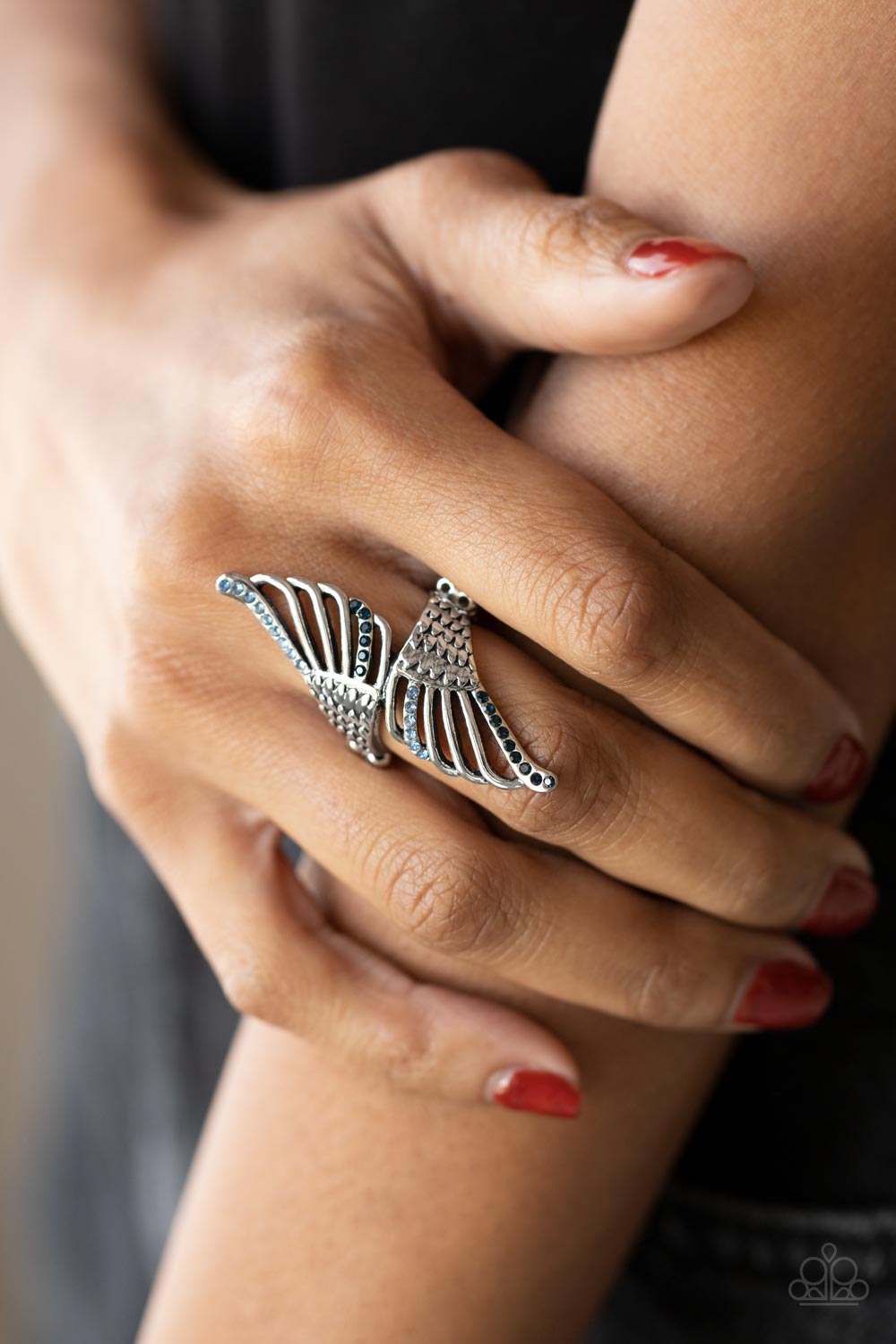 Angels Among Us - Blue Paparazzi Ring